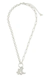 Sterling Forever Kelsea Cubic Zirconia Charm Pendant Necklace In Silver
