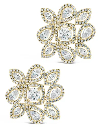 Sterling Forever Kelsea Cz Statement Studs Earrings In Gold
