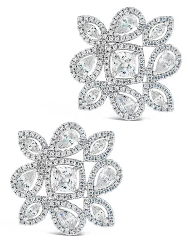 Sterling Forever Kelsea Cz Statement Studs Earrings In Silver