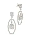 Sterling Forever Kendall Cubic Zirconia Drop Earrings In Silver