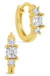 Sterling Forever Kendall Cubic Zirconia Huggie Hoop Earrings In Gold
