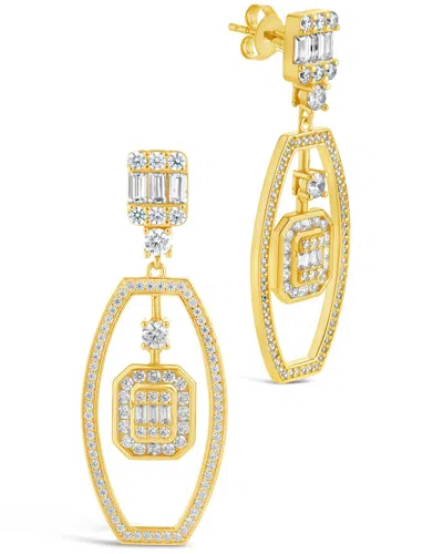 Sterling Forever Kendall Cz Drop Earrings In Gold