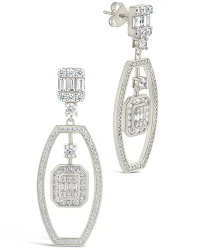 Sterling Forever Kendall Cz Drop Earrings In Silver