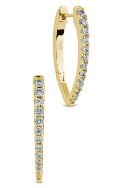 Sterling Forever Kenia Cubic Zirconia Marquise Hoop Earrings In Gold