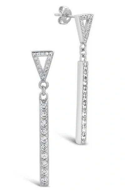STERLING FOREVER STERLING FOREVER KIKI CUBIC ZIRCONIA LINEAR DROP EARRINGS