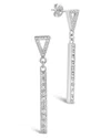 Sterling Forever Kiki Cz Drop Stud Earrings In Silver