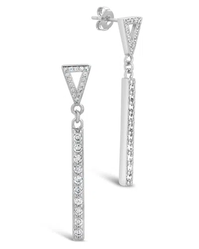 Sterling Forever Kiki Cz Drop Stud Earrings In Silver