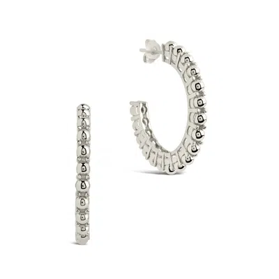 Sterling Forever Kit Bubble Polished Hoop Earrings In Silver