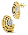 Sterling Forever Kouign Amann Cubic Zirconia Stud Earrings In Gold
