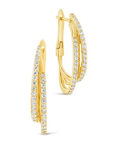 Sterling Forever Kyle Cubic Zirconia Hoop Earrings In Gold