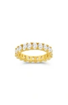 Sterling Forever Kylie Oval Cubic Zirconia Eternity Ring In Gold