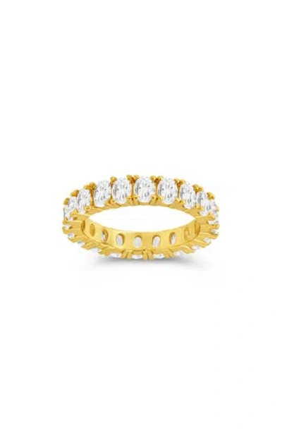 Sterling Forever Kylie Oval Cubic Zirconia Eternity Ring In Gold