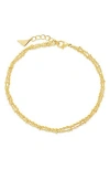 Sterling Forever 14k Plated Kyra Layered Bracelet In Gold