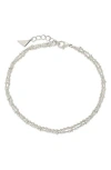 Sterling Forever Kyra Layered Chain Anklet In Silver