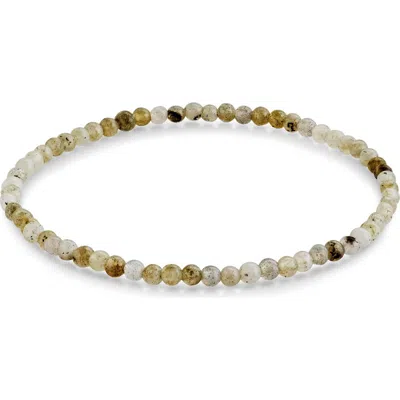 Sterling Forever Labradorite Beaded Stretch Bracelet In Gray