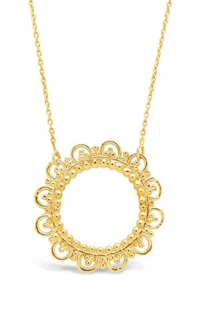 Sterling Forever Lace Circle Pendant Necklace
