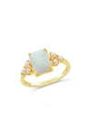Sterling Forever Lana Faux Pearl & Opal Ring