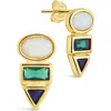 Sterling Forever Lana Opal & Cubic Zirconia Stud Earrings In Gold