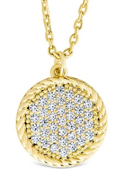 Sterling Forever Landyn Cz Circle Pendant Necklace In Gold