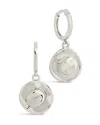 Sterling Forever Laney Cz Cowboy Hat Micro Hoop Earrings In Silver