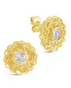 Sterling Forever Cubic Zirconia Lanira Stud Earrings In Silver