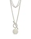 Sterling Forever Larisa Layered Chain Toggle Necklace In Silver