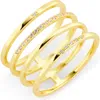 Sterling Forever Laurel Stacking Ring In Gold