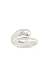 Sterling Forever Lauren Bypass Ring In Metallic