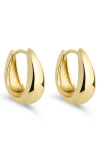 Sterling Forever Lavina Polished Huggie Hoop Earrings In Gold