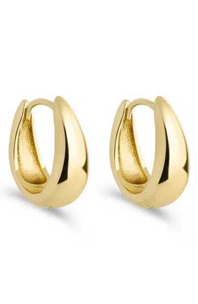 Sterling Forever Lavina Polished Huggie Hoop Earrings In Gold