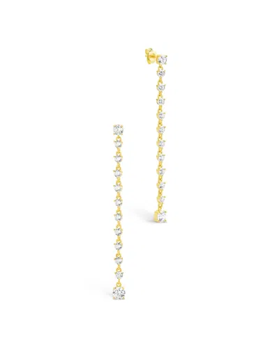 Sterling Forever Layken Cz Stationed Stud Earrings In Gold