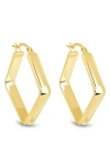 Sterling Forever Layla Square Hoop Earrings In Gold