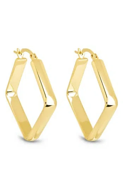 Sterling Forever Layla Square Hoop Earrings In Gold