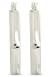 Sterling Forever Layla Square Hoop Earrings In Silver
