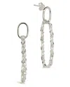 Sterling Forever Layney Interlocking Chain Drop Earrings In Silver