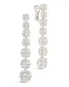 Sterling Forever Cz Leann Drop Stud Earrings In Silver