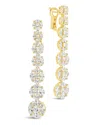 Sterling Forever Leann Graduated Cz Linear Drop Earrings In Gold