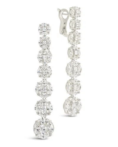 Sterling Forever Leann Cz Drop Stud Earrings In Silver
