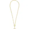 Sterling Forever Ledger Paper Clip Chain Toggle Necklace