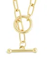 Sterling Forever Ledger Paper Clip Chain Toggle Necklace In Gold