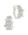 Sterling Forever Leigh Cz Statement Hoop Earrings In Silver