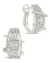 Sterling Forever Leigh Cz Statement Hoop Earrings In Silver