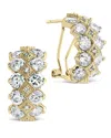 Sterling Forever Lena Cubic Zirconia Hoop Earrings In Gold