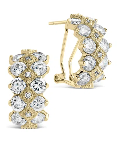 Sterling Forever Lena Cz Hoop Earrings In Gold
