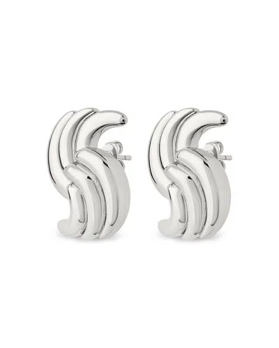 Sterling Forever Leni Twist Stud Earrings In Silver