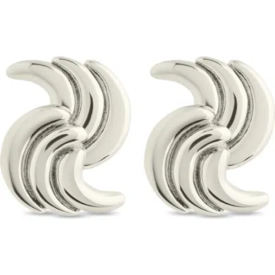 Sterling Forever Leni Twisted Statement Stud Earrings In Silver