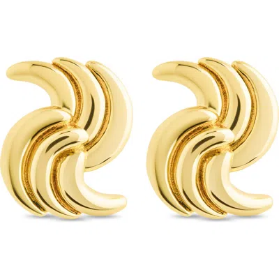 Sterling Forever Leni Twisted Statement Stud Earrings In Gold