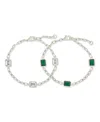 Sterling Forever Lennox Station Cubic Zirconia Chain Bracelet In Silver