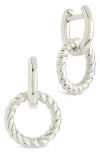 Sterling Forever Levissa Circle Drop Huggie Hoop Earrings