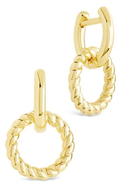 Sterling Forever Levissa Circle Drop Huggie Hoop Earrings In Gold